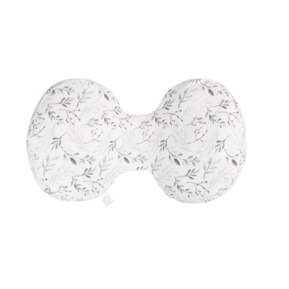 Boppy Nursing Pillow Cover in White with Gray Leaf Print